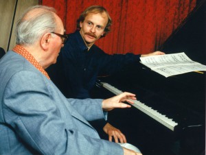 Olivier Messiaen with Håkon Austbø in 1988